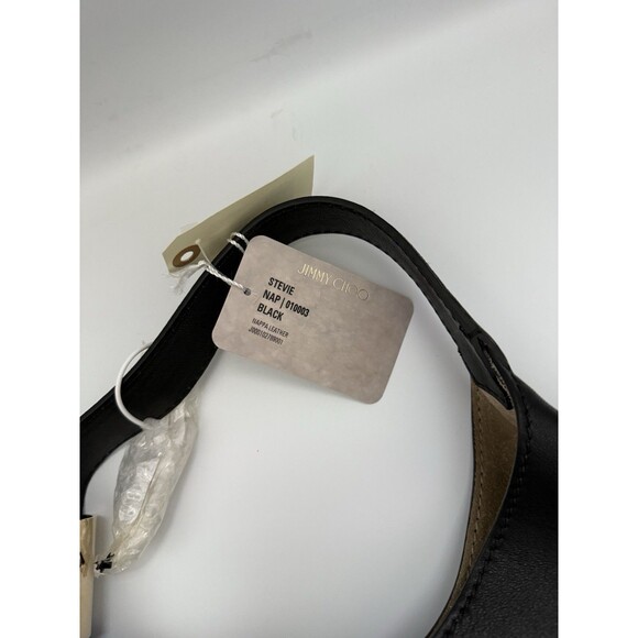 Jimmy Choo Stevie Black Nappa Hobo Bag Suede Leather With Dustbag And Tags - Picture 5 of 10